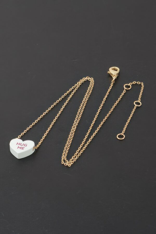 Hug Me Heart Pendant Necklace – Polished Heart on 15 inch Chain