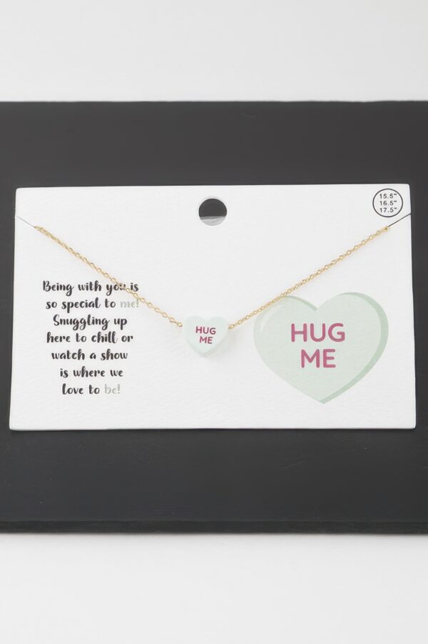 Hug Me Heart Pendant Necklace – Polished Heart on 15 inch Chain