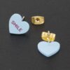 Smile Heart Stud Earrings – Polished Smiley Design