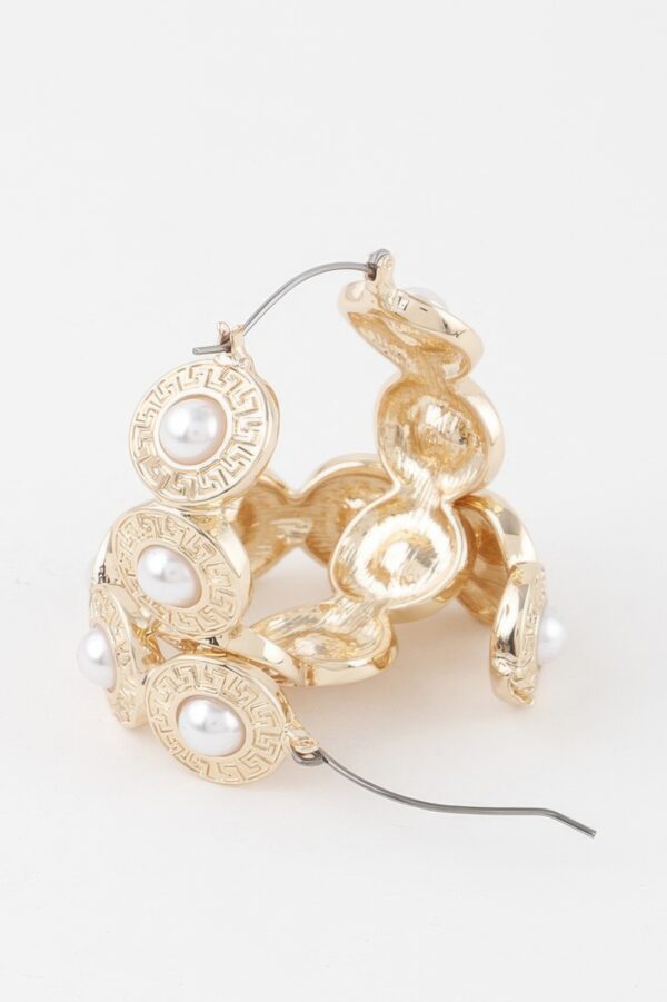 Greek Key Hoop Earrings – Polished Geometric Hoops
