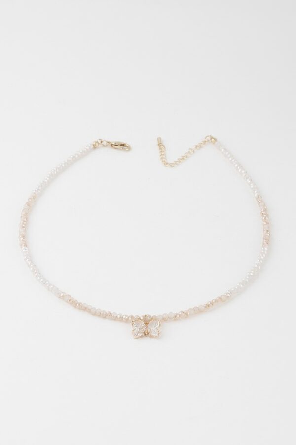 Crystal Butterfly Beaded Choker Necklace