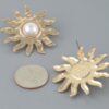 Rising Sun Pearl Sunburst Stud Earrings – Textured Frame