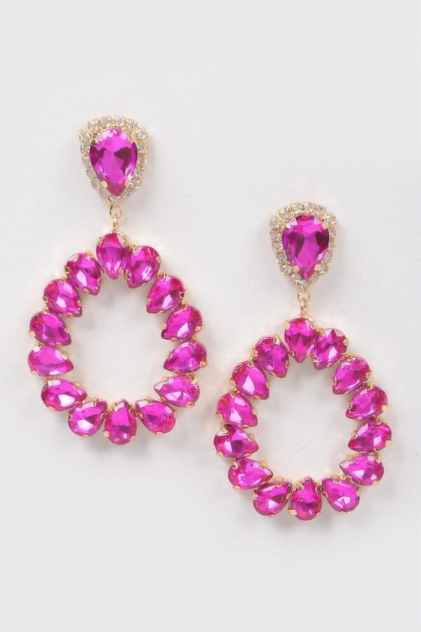 Teardrop Stone Earrings – Elongated Drop