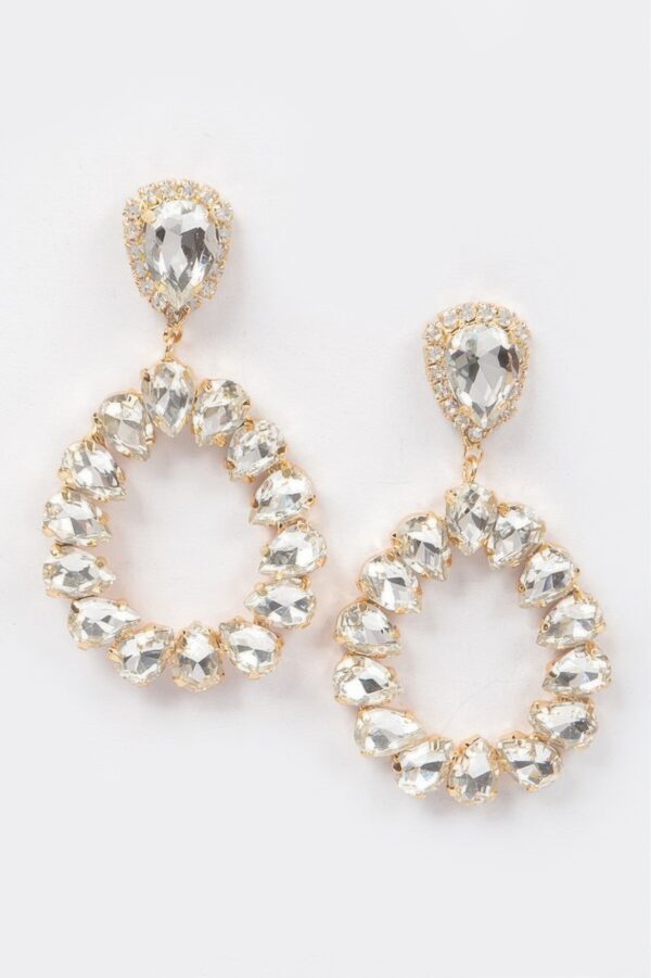 Teardrop Stone Earrings – Elongated Drop