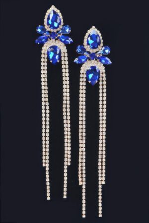 Rhinestone Fringe Earrings – Cascading Strands