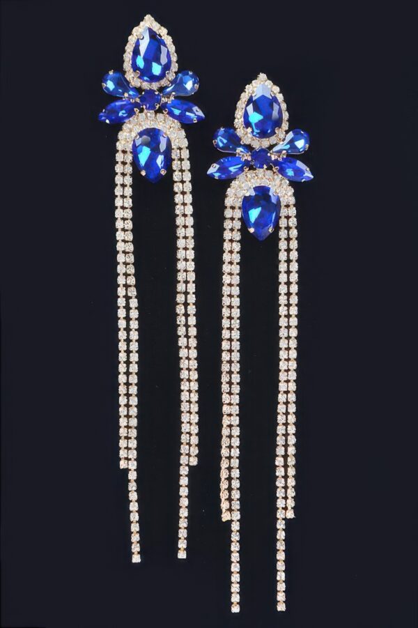 Rhinestone Fringe Earrings – Cascading Strands