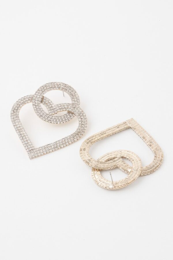 Interlaced Heart Jewel Earrings – Sparkling Drop
