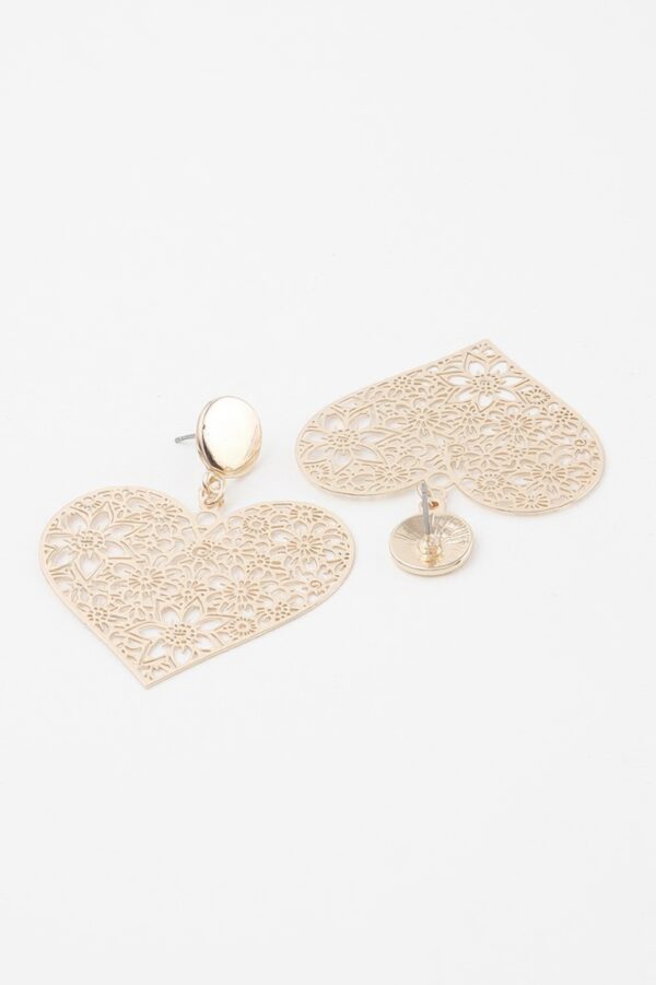 Floral Lace Heart Earrings – Delicate Heart Design
