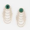 Multi-Jewel Curtain Drop Earrings – Cascading Crystal Cluster