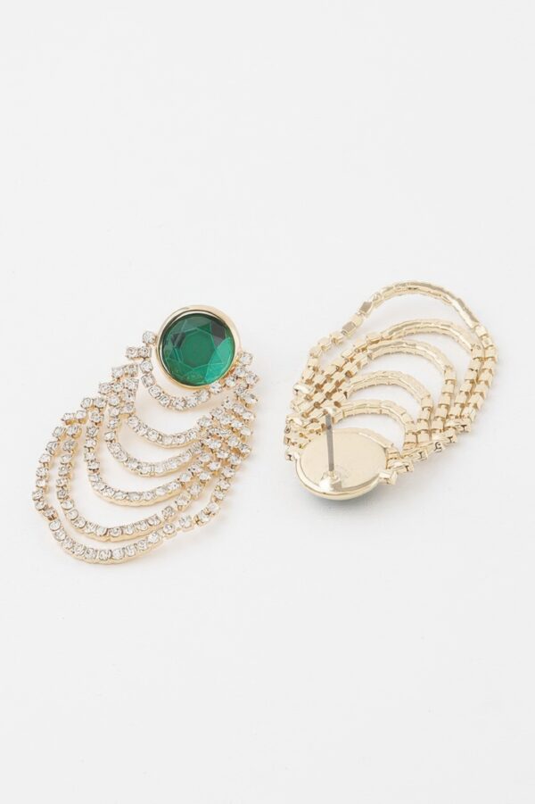 Multi-Jewel Curtain Drop Earrings – Cascading Crystal Cluster