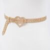 Slim Rhinestone Heart-Buckle Belt