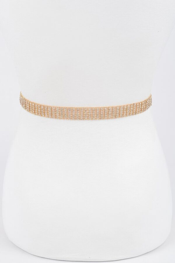 Slim Rhinestone Heart-Buckle Belt