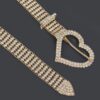 Slim Rhinestone Heart-Buckle Belt