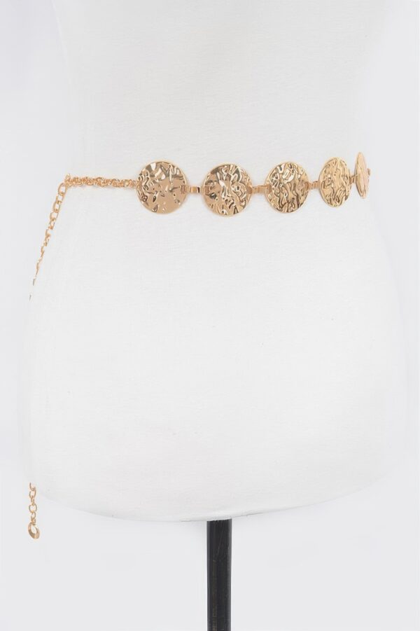 Hammered Metal Chain Belt – Textured Iron Finish