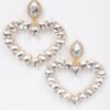 Heart-Shaped Stone Statement Earrings – 3.25 x 3.5 in