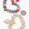 Heart-Shaped Stone Statement Earrings – 3.25 x 3.5 in