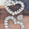 Heart-Shaped Stone Statement Earrings – 3.25 x 3.5 in