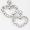 Heart-Shaped Stone Statement Earrings – 3.25 x 3.5 in
