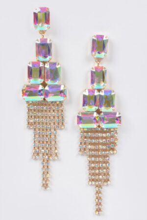 Multi Stone Drop Party Earrings – Cascading Silhouette