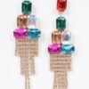 Multi Stone Drop Party Earrings – Cascading Silhouette