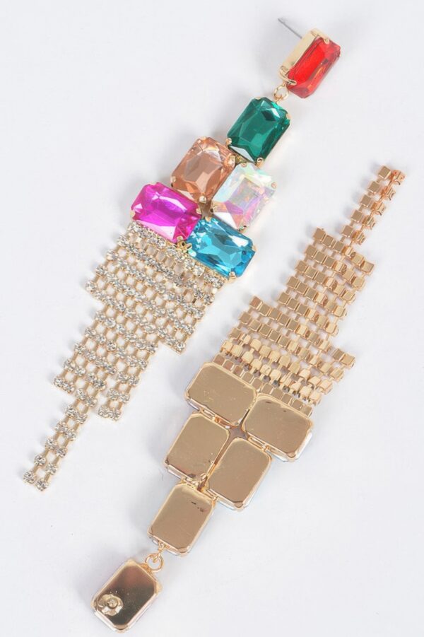Multi Stone Drop Party Earrings – Cascading Silhouette