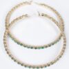 Upside-Down Multi Rhinestone Hoop Earrings