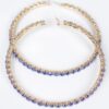 Upside-Down Multi Rhinestone Hoop Earrings