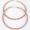 Upside-Down Multi Rhinestone Hoop Earrings