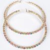 Upside-Down Multi Rhinestone Hoop Earrings