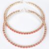 Upside-Down Multi Rhinestone Hoop Earrings