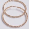 Upside-Down Multi Rhinestone Hoop Earrings