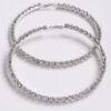 Upside-Down Multi Rhinestone Hoop Earrings