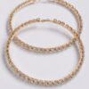 Upside-Down Multi Rhinestone Hoop Earrings
