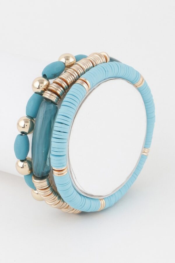 Triple-Layer Bead Bracelet with Textured Finish