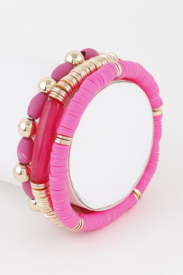 Triple-Layer Bead Bracelet with Textured Finish