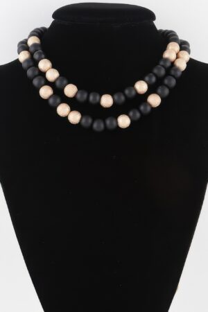 Two-Tone Bead Necklace – 16in Contrast Strand