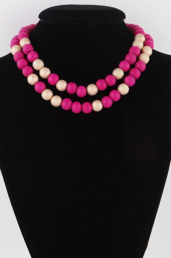 Two-Tone Bead Necklace – 16in Contrast Strand
