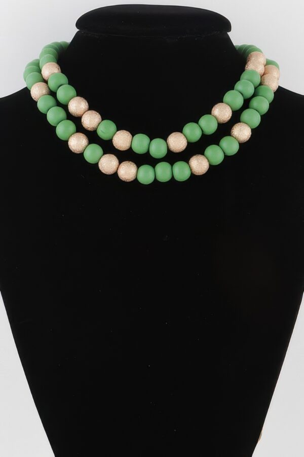 Two-Tone Bead Necklace – 16in Contrast Strand