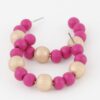 Two-Tone Bead Hoop Earrings – Textured Circle