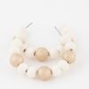 Two-Tone Bead Hoop Earrings – Textured Circle