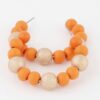 Two-Tone Bead Hoop Earrings – Textured Circle