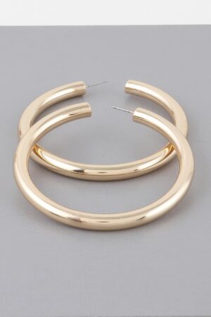 Wide Shiny Hoop Earrings – Polished Statement Hoops
