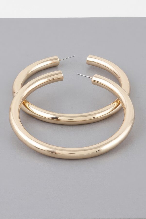 Wide Shiny Hoop Earrings – Polished Statement Hoops