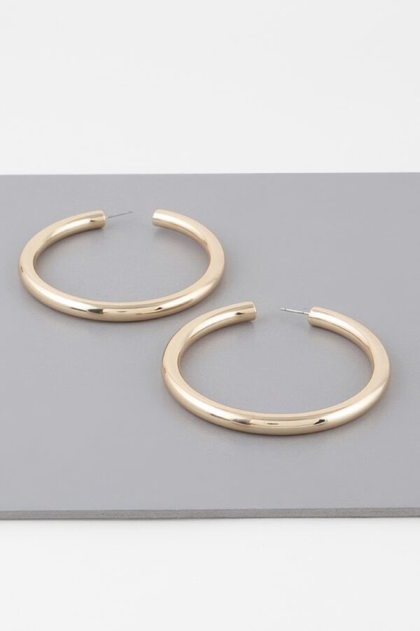 Wide Shiny Hoop Earrings – Polished Statement Hoops