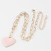 Solid Heart Chain Necklace – Minimal Metallic Pendant