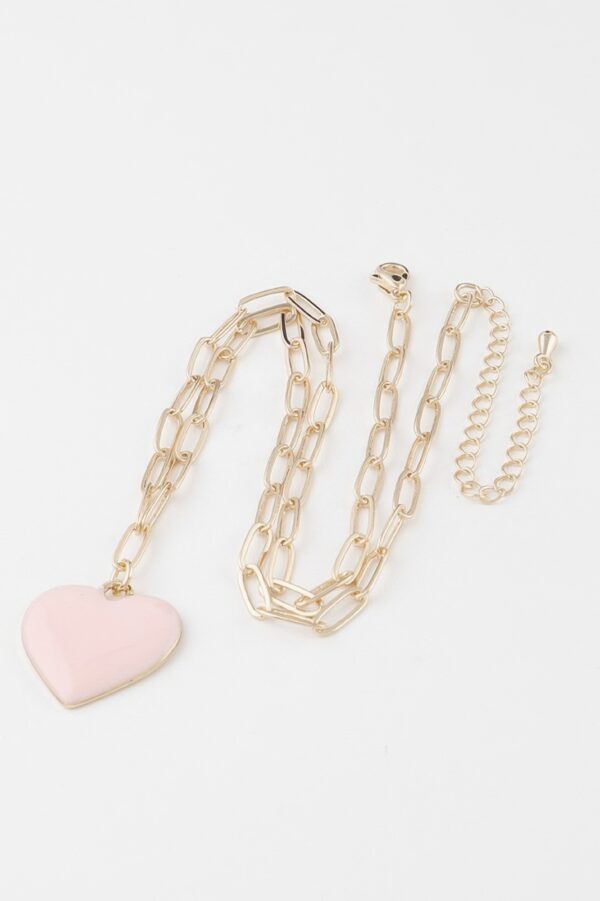 Solid Heart Chain Necklace – Minimal Metallic Pendant