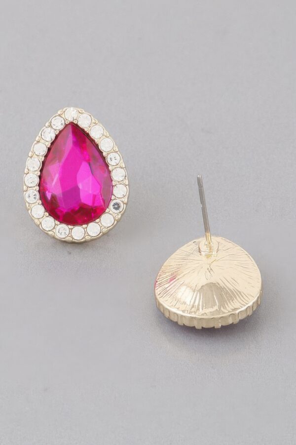Jewel Teardrop Stud Earrings – Petite Sparkle
