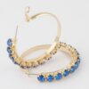 Half Jeweled Hoop Earrings – Half-Side Jewel Detail