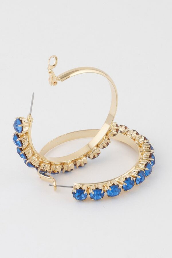 Half Jeweled Hoop Earrings – Half-Side Jewel Detail