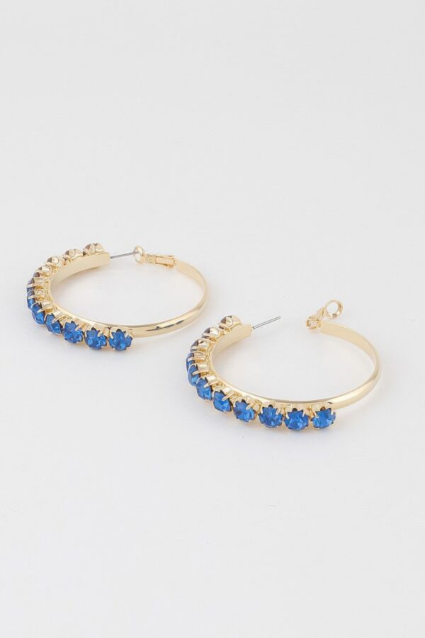 Half Jeweled Hoop Earrings – Half-Side Jewel Detail